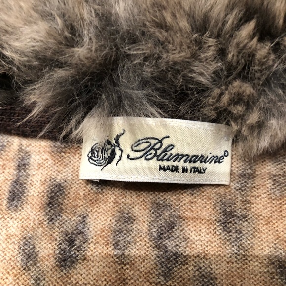 Animal print fur trim cardigan - Picture 2 of 8